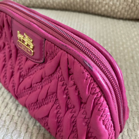Coach Madison Chevron Nylon Cosmetic Case - Picture 6 of 8